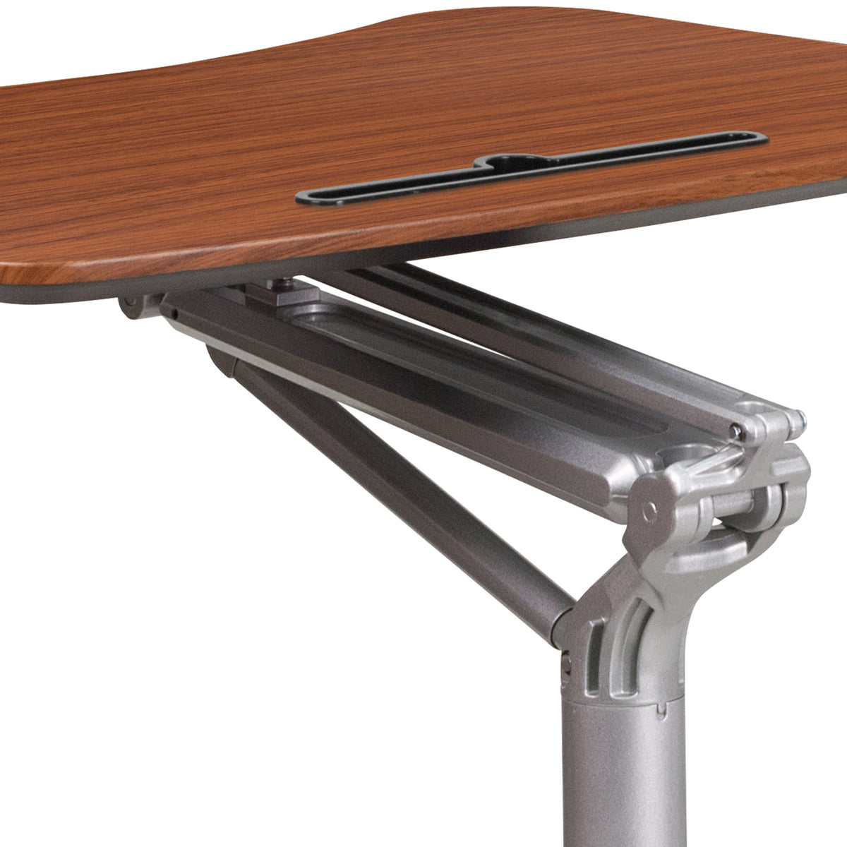 Mahogany |#| Mobile Sit/Stand Mahogany Computer Desk w/ 28.25inchW Top (Adj Range 29inch - 41inch)