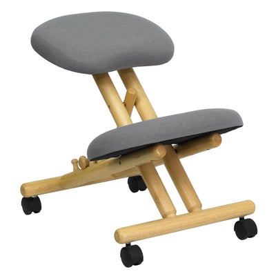 Mobile Wooden Ergonomic Kneeling Office Chair