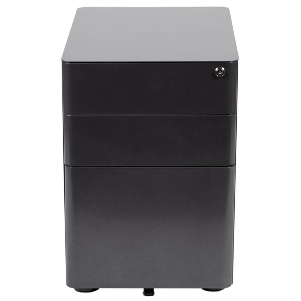 Black |#| Modern 3-Drawer Mobile Locking Filing Cabinet Storage Organizer-Black