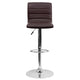 Brown Vinyl/Chrome Frame |#| Brown Vinyl Adjustable Height Barstool w/ Horizontal Stitch Back & Chrome Base