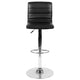 Black Vinyl/Chrome Frame |#| Black Vinyl Adjustable Height Barstool w/ Horizontal Stitch Back & Chrome Base