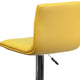 Yellow Vinyl/Chrome Frame |#| Yellow Vinyl Adjustable Height Barstool w/ Horizontal Stitch Back & Chrome Base