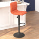 Cognac Vinyl/Black Frame |#| Cognac Vinyl Adjustable Height Barstool w/ Horizontal Stitch Back & Black Base