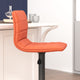 Cognac Vinyl/Black Frame |#| Cognac Vinyl Adjustable Height Barstool w/ Horizontal Stitch Back & Black Base