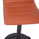 Cognac Vinyl/Black Frame |#| Cognac Vinyl Adjustable Height Barstool w/ Horizontal Stitch Back & Black Base