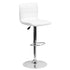 Modern Vinyl Adjustable Height Barstool with Horizontal Stitch Back