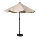 Tan |#| Commercial 9 FT 32 LED Light Solar Umbrella with Crank and Tilt Function in Tan