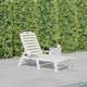White |#| Commercial Grade Outdoor Adjustable Lounge Chair with Cupholder - White