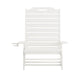 White |#| Commercial Grade Outdoor Adjustable Lounge Chair with Cupholder - White