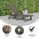 Brown |#| Commercial Grade Outdoor Adjustable Lounge Chair with Cupholder - Brown