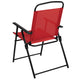 Red |#| 6 Piece Red Patio Garden Set with Umbrella Table and Set of 4 Folding Chairs