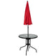 Red |#| 6 Piece Red Patio Garden Set with Umbrella Table and Set of 4 Folding Chairs