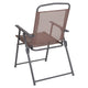 Brown |#| 6 Piece Brown Patio Garden Set with Umbrella Table and Set of 4 Folding Chairs