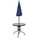 Navy |#| 6 Piece Navy Patio Garden Set with Umbrella Table and Set of 4 Folding Chairs