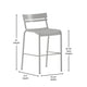 Silver |#| Modern Commercial Grade 2 Slat Indoor/Outdoor Steel Bar Stool in Silver