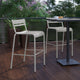 Silver |#| Modern Commercial Grade 2 Slat Indoor/Outdoor Steel Bar Stool in Silver