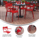 Red |#| Modern Commercial Grade 2 Slat Indoor/Outdoor Steel Chair in Red