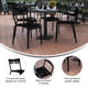 Black |#| Modern Commercial Grade 2 Slat Indoor/Outdoor Steel Dining Chair in Black