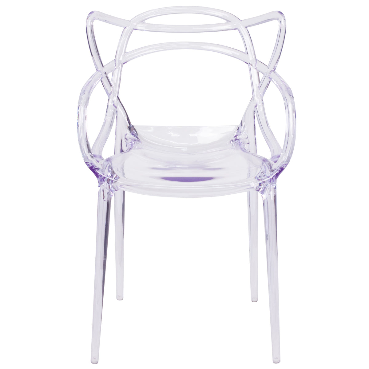 Transparent Fluid Style Stacking Side Chair - Accent & Side Chair