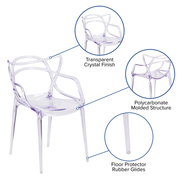 Transparent Fluid Style Stacking Side Chair - Accent & Side Chair