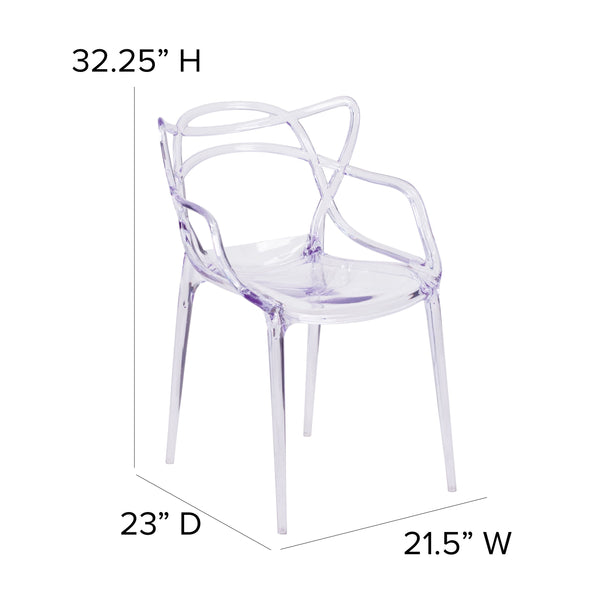 Transparent Fluid Style Stacking Side Chair - Accent & Side Chair