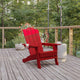 Red |#| Commercial Grade All-Weather Adirondack Chair with Swiveling Cupholder - Red