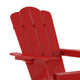 Red |#| Commercial Grade All-Weather Adirondack Chair with Swiveling Cupholder - Red