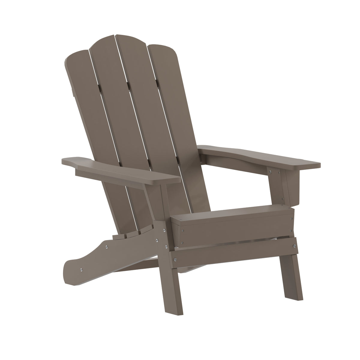 Brown |#| Commercial Grade All-Weather Adirondack Chair with Swiveling Cupholder - Brown