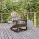 Brown |#| Commercial All-Weather Rocking Adirondack Chair with Swiveling Cupholder - Brown
