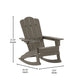 Brown |#| Commercial All-Weather Rocking Adirondack Chair with Swiveling Cupholder - Brown