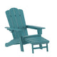 Blue |#| Commercial All-Weather Adirondack Chair with Pullout Ottoman & Cupholder - Blue