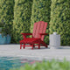 Red |#| Commercial All-Weather Adirondack Chair with Pullout Ottoman & Cupholder - Red