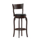 Black Vinyl/Espresso Frame |#| Commercial Espresso & Black LeatherSoft Wooden Swivel Bar Stools