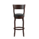 Black Vinyl/Espresso Frame |#| Commercial Espresso & Black LeatherSoft Wooden Swivel Bar Stools