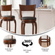 Black Vinyl/Antique Oak Frame |#| Commercial Antique Oak & Black LeatherSoft Wooden Swivel Bar Stools