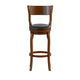 Black Vinyl/Antique Oak Frame |#| Commercial Antique Oak & Black LeatherSoft Wooden Swivel Bar Stools