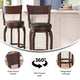 Black Vinyl/Espresso Frame |#| Commercial Espresso & Black LeatherSoft Wooden Swivel Bar Stools