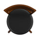 Black Vinyl/Antique Oak Frame |#| Commercial Antique Oak & Black LeatherSoft Wooden Swivel Counter Stools