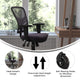 Dark Gray/Black Frame |#| Mid-Back Ergonomic Multifunction Mesh Chair with Polyurethane Wheels-Black