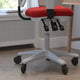 Red Mesh/White Frame |#| Mid-Back Ergonomic Multifunction Mesh Chair with Polyurethane Wheels-Red
