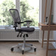 Dark Gray Mesh/White Frame |#| Mid-Back Ergonomic Multifunction Mesh Chair with Polyurethane Wheels-Dark Gray