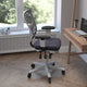 Dark Gray Mesh/White Frame |#| Mid-Back Ergonomic Multifunction Mesh Chair with Polyurethane Wheels-Dark Gray