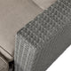 Gray Fabric/Gray Frame |#| Indoor/Outdoor Modular Loveseat Sofa Set with Table and Ottomans in Gray/Gray