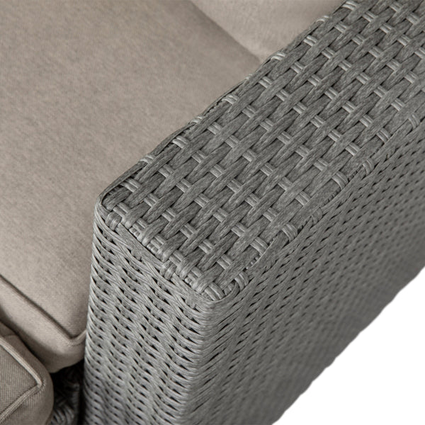 Gray Fabric/Gray Frame |#| Indoor/Outdoor Modular Loveseat Sofa Set with Table and Ottomans in Gray/Gray