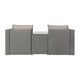 Gray Fabric/Gray Frame |#| Indoor/Outdoor Modular Loveseat Sofa Set with Table and Ottomans in Gray/Gray