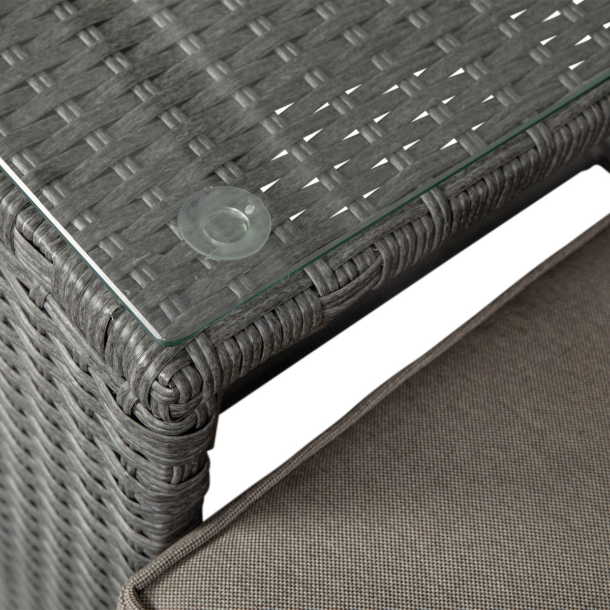 Gray Fabric/Gray Frame |#| Indoor/Outdoor Modular Loveseat Sofa Set with Table and Ottomans in Gray/Gray