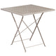 Light Gray |#| 28inch Square Light Gray Indoor-Outdoor Steel Folding Patio Table - Home Furniture