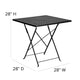 Black |#| 28inch Square Black Indoor-Outdoor Steel Folding Patio Table - Home Furniture