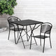 Black |#| 28inch Square Black Indoor-Outdoor Steel Folding Patio Table Set with 2 Chairs