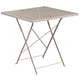 Light Gray |#| 28inch Square Lt Gray Indoor-Outdoor Steel Folding Patio Table Set with 2 Chairs